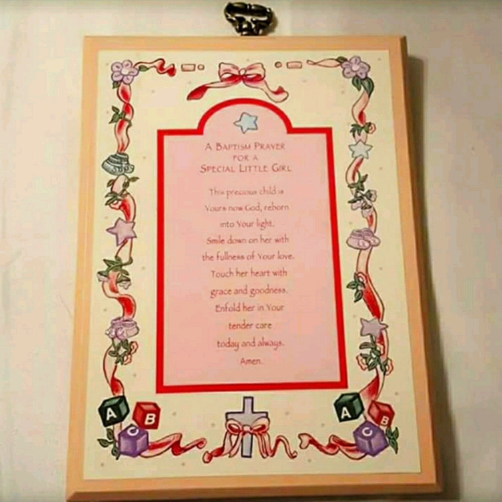 NEW in Box - Little Girl Baptism Prayer Plaque